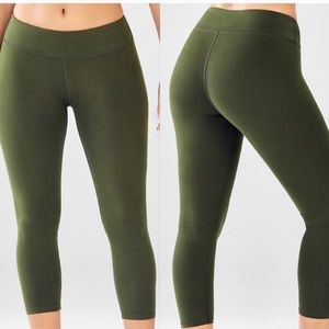 Fabletics Capri Leggings Olive Green